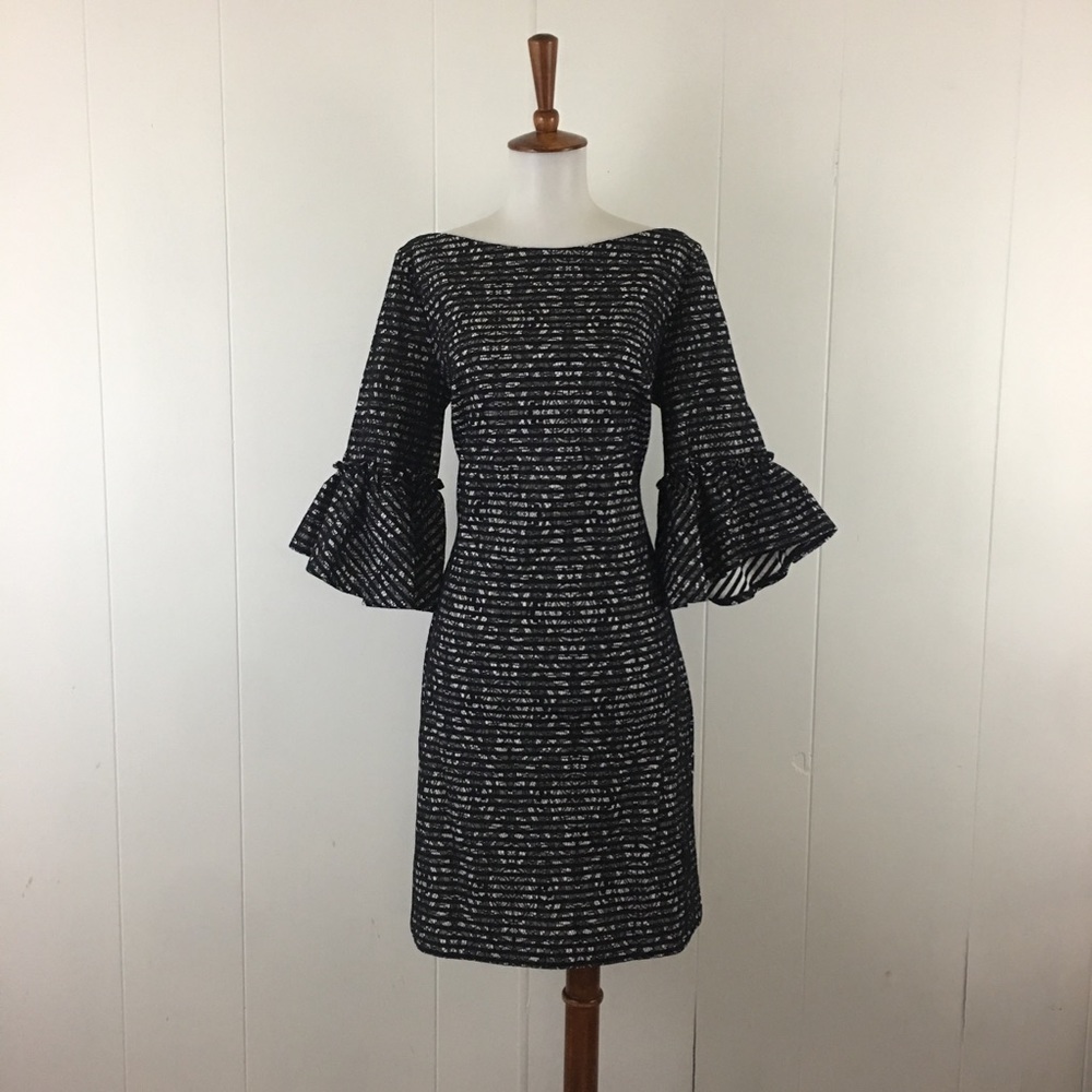 Banana Republic Flutter Sleeve Striped Lace Dress